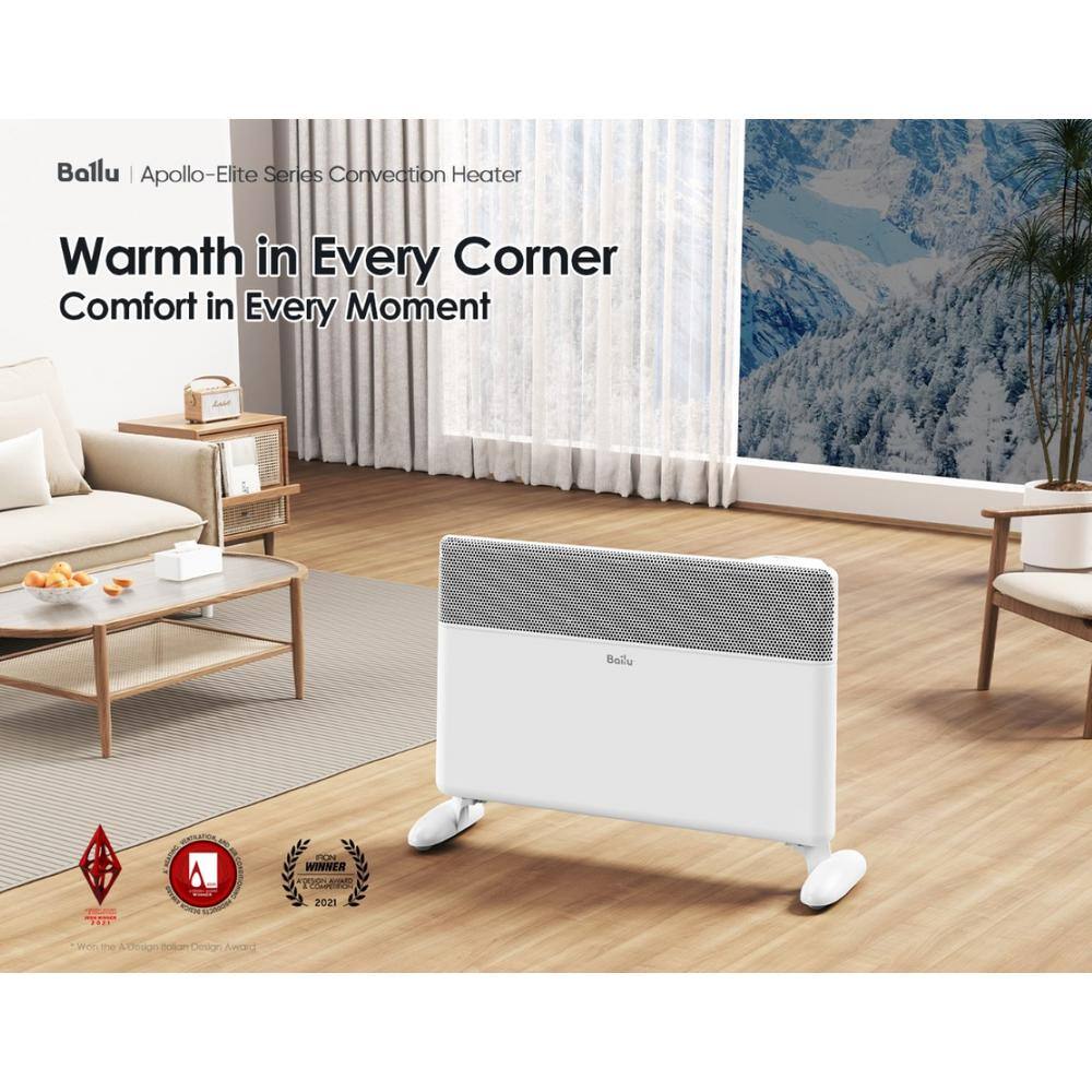 White Electric Convection Panel Heater with Thermostat and Remote
