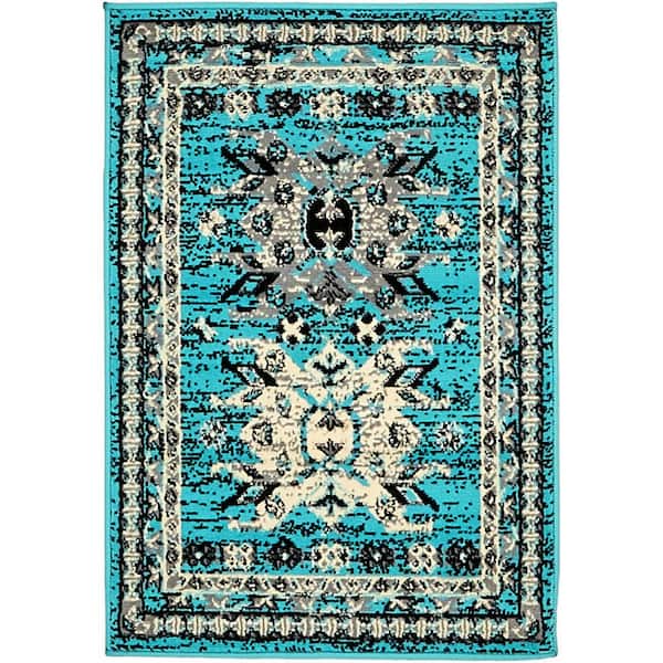 Unique Loom Taftan Oasis Turquoise 2' 2 x 3' 0 Area Rug