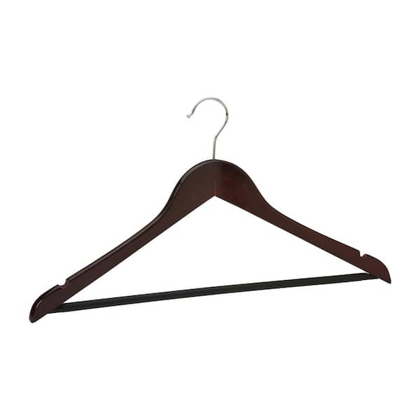 HOUSE DAY Wooden Hangers 10 Pack Brown Wood Clothes Hangers Smooth Finish  Wooden Coat Hangers for Closet Heavy Duty Hangers Cherry Wood Hangers Suit