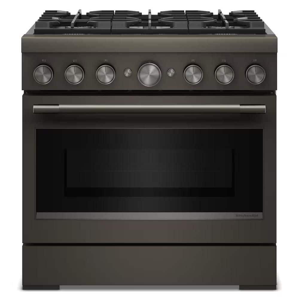 36 in. 6 Burners Commercial-Style Duel Fuel Range in Black Ore with No Preheat Air Fry Mode price history on PriceWatchPro
