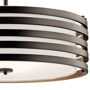 Roswell 4-Light Olde Bronze Contemporary Shaded Kitchen Pendant Hanging Light with Metal Shade