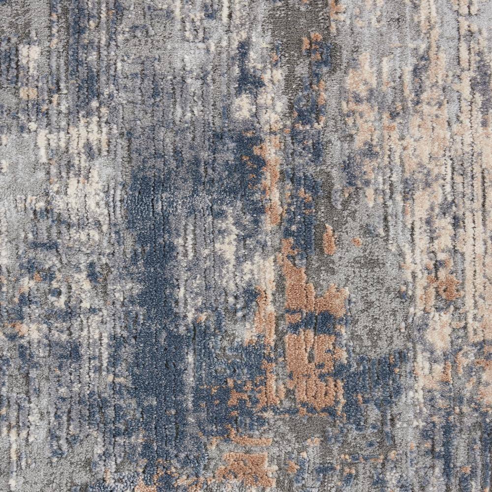 Abstract Grey & Beige Synthetic Round Area Rug, 7'10"