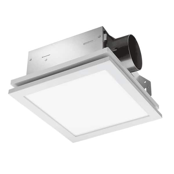 Delta Breez Slim 70 CFM Ceiling or Wall Bathroom Exhaust Fan with Edge-Lit Dimmable LED Light, ENERGY STAR