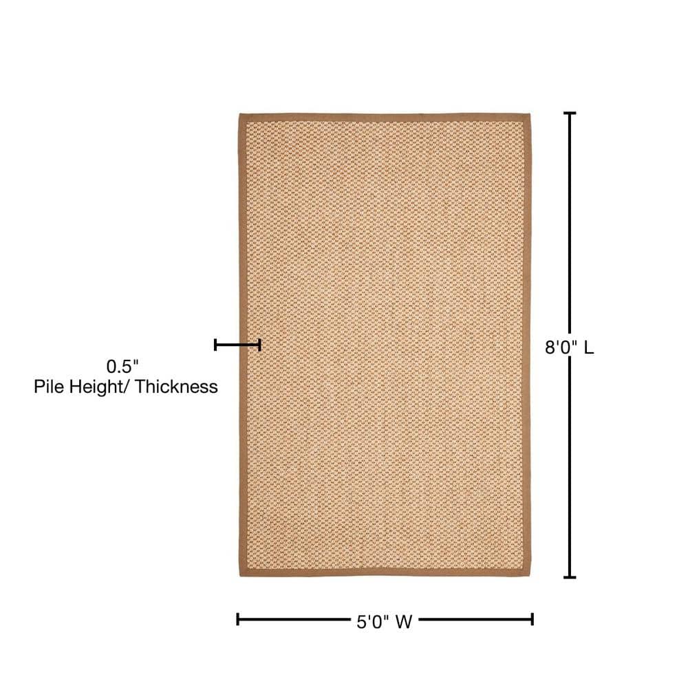 Natural Fiber 5' x 8' Sisal Area Rug with Border