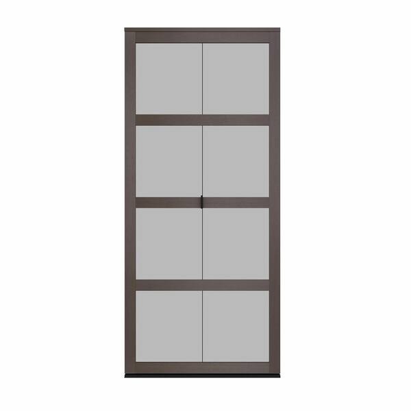 Indoor Studio 36 in. x 80.5 in. Full Lite Frosted Glass Fusion Plus Chocolate MDF Bifold Door with Hardware