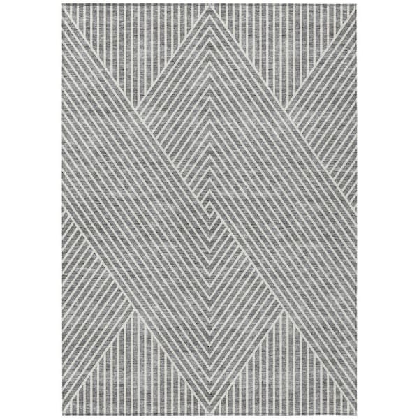 Chantille Machine Washable Indoor/Outdoor Abstract ACN937 Gray 8 ft. x 10 ft. Area Rug