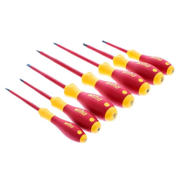 Wiha VDE Slotted an Phillips Slim Fix Screwdriver Set (6 Pieces)