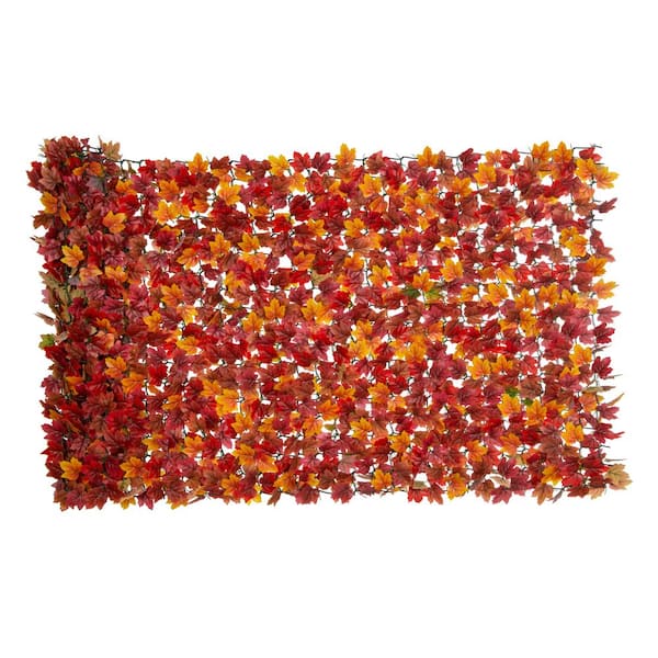 NATURAE DECOR 40 in. Green Artificial Autumn Maple Leaf Privacy Screen
