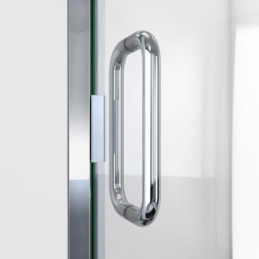 Chrome Semi-Frameless Swing Shower Door with Clear Glass