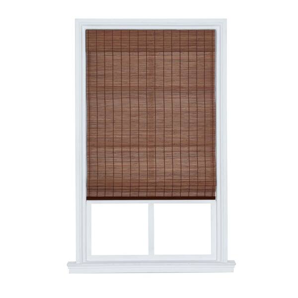 Bayport Pecan Light Filtering Cordless Bamboo Roman Shade - 58 in. W x 72 in. L