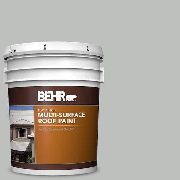 BEHR 5 gal. #PFC-62 Pacific Fog Flat Multi-Surface Exterior Roof Paint