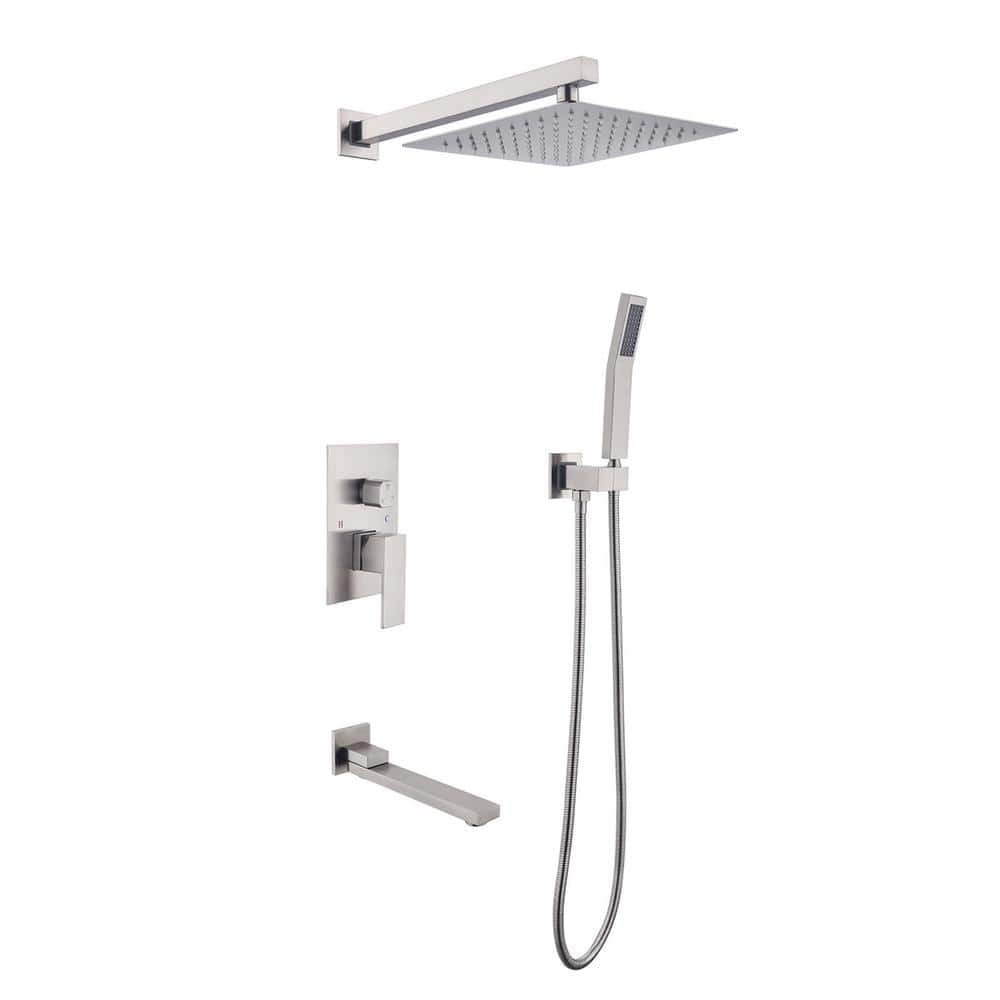 9.8 In. Single Handle 3-Spray Tub And Shower Faucet With 2 GPM With ...