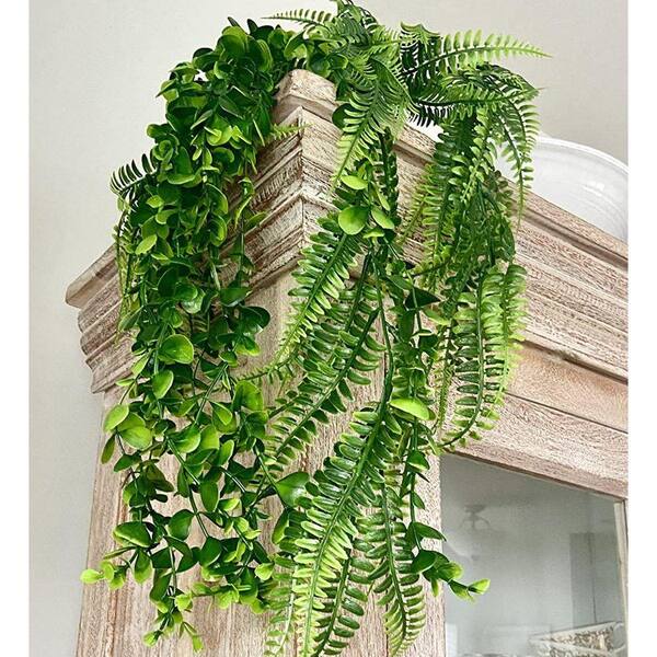 Unbranded 24.8 in. Green Fake Plant Hanging Plants with Pots, Artificial  Eucalyptus Hanging Plants Potted Greenery ( 3 -Pack) AVP2H11J