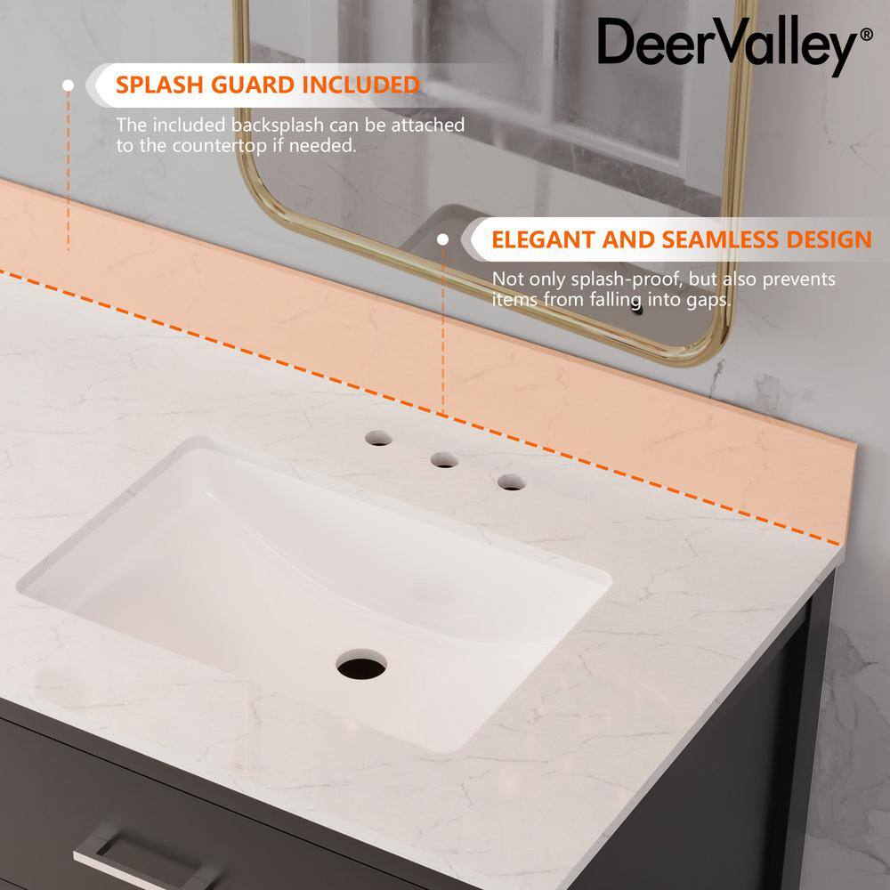 72" Black Double Freestanding Bathroom Vanity with Marble Top