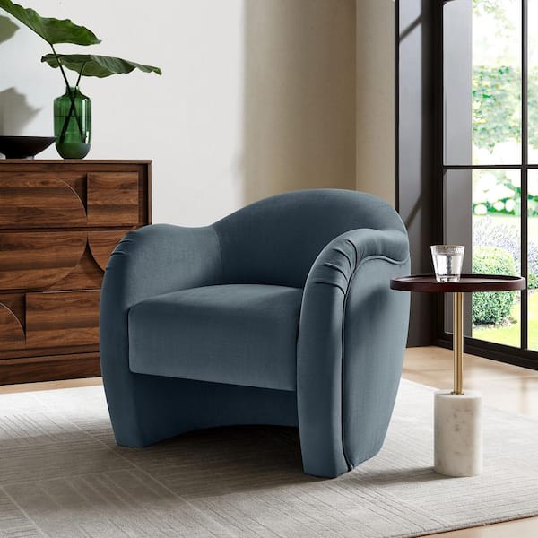 Modway Compose Barrel Chair with Performance Velvet Fabric in Cadet Blue