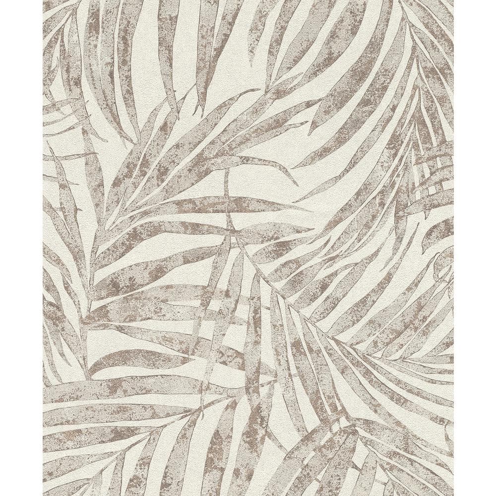 Anzu Pewter Frond Vinyl Wallpaper Roll