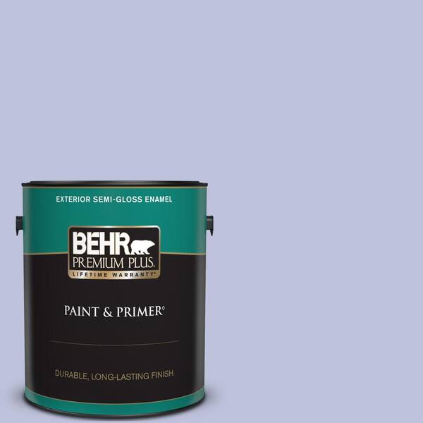 BEHR PREMIUM PLUS 1 gal. #610A-3 Lavender Sachet Semi-Gloss Enamel Exterior Paint & Primer