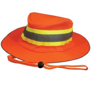 S230 Poly Woven Oxford Boonie Hat with Polyurethane Coating in Hi-Viz Orange