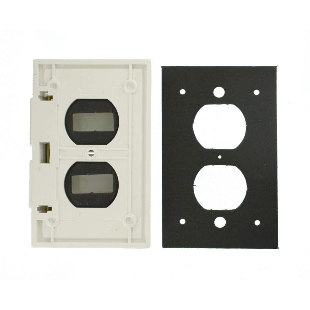 White Thermoplastic 1-Gang Weatherproof Duplex Outlet Cover