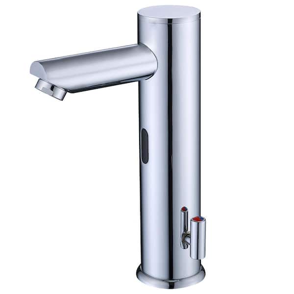 GIVING TREE Mid-Arc Automatic Touchless Single Hole Bathroom Faucet in Chrome