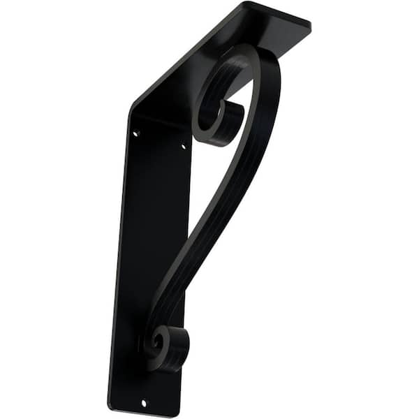 Ekena Millwork 2 in. x 8 in. x 5-1/2 in. Wrought Iron Triple Center Brace Edwards Bracket
