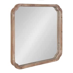 Medium Square Natural American Colonial Mirror (23.62 in. H x 23.62 in. W)