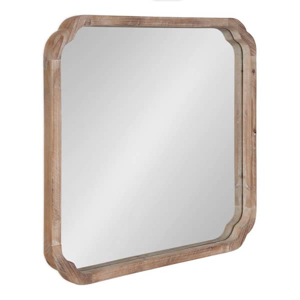 Kate and Laurel Medium Square Natural American Colonial Mirror (23.62 in. H x 23.62 in. W)