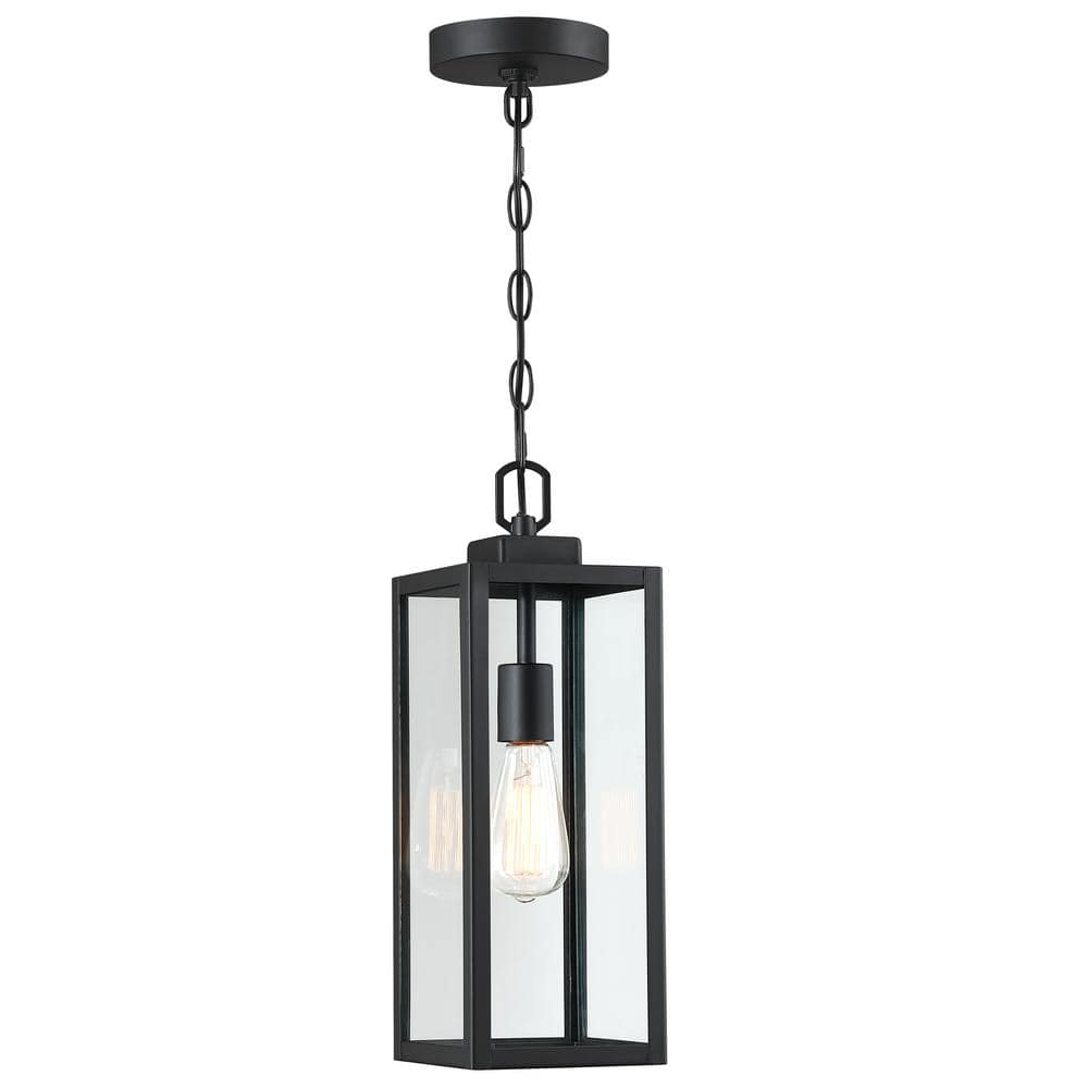 1-Light Matte Black Outdoor Pendant Light with Clear Glass price history on PriceWatchPro