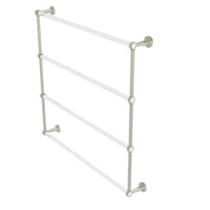 Pacific Beach 4-Tier 36 in. Ladder Towel Bar with Groovy Accents in Polished Nickel