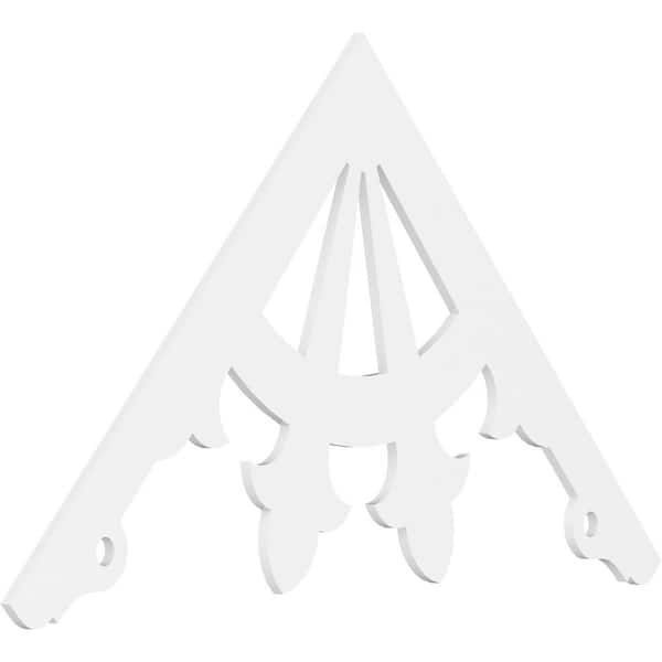 Ekena Millwork 1 in. x 72 in. x 42 in. (14/12) Pitch Riley Gable Pediment Architectural Grade PVC Moulding
