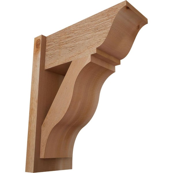 Ekena Millwork 8 in. x 22 in. x 18 in. Fuston Traditional Rough Sawn Western Red Cedar Outlooker