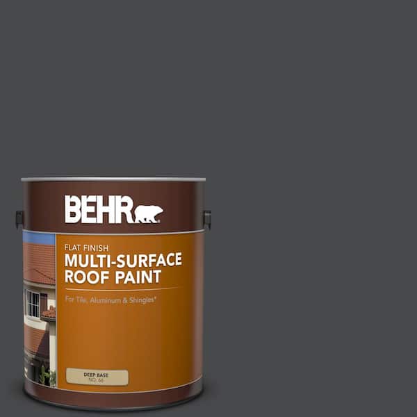 BEHR 1 gal. #RP-32 Black Slate Flat Multi-Surface Exterior Roof Paint