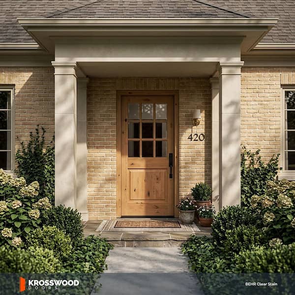 Krosswood Doors Farmhouse 36 in. x 80 in. Knotty Alder 9-Lite