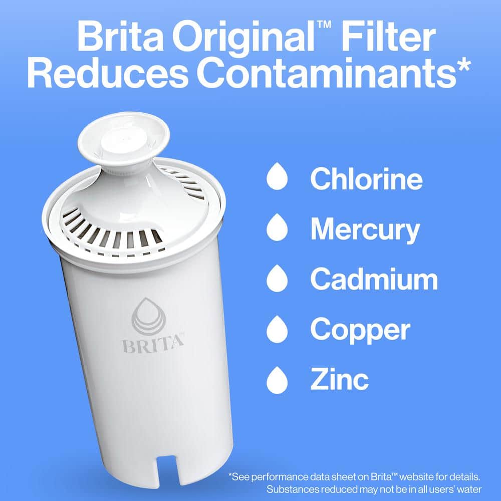 Large Black BPA-Free 10-Cup Water Filter Pitcher with Standard Filter