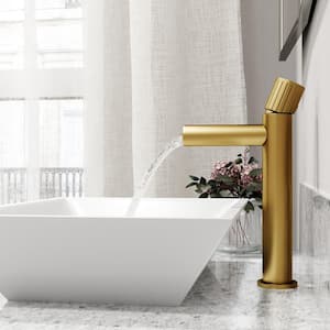 Ashford Single Handle Single-Hole Bathroom Vessel Faucet in Matte Brushed Gold