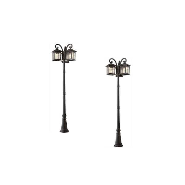 Home Decorators Collection Brimfield 3-Light Outdoor Aged Iron Post Light 