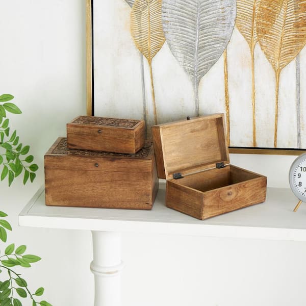 Vintiquewise 11.5 in. x 6.5 in. x 5 in. Wooden Faux Leather