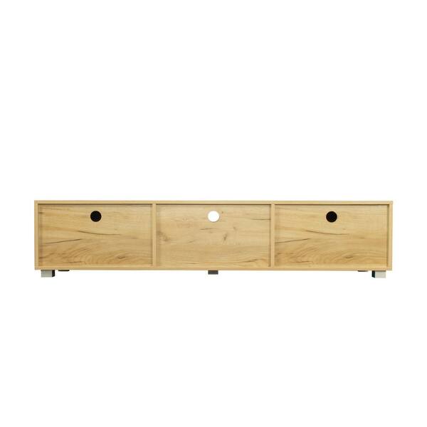 Unbranded 62.99 in. Oak TV Stand Fits TV's up to 70 in. with 2-Storage Cabinet