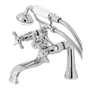 Essex 3-Handle Deck-Mount Clawfoot Tub Faucets with Handshower in Polished Chrome