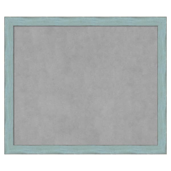 Amanti Art Sky Blue Rustic 26 in. x 22 in. Framed Magnetic Board