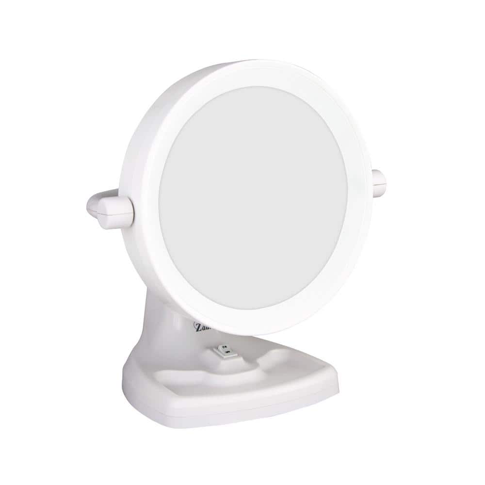 White Dual Magnification Lighted Vanity Mirror