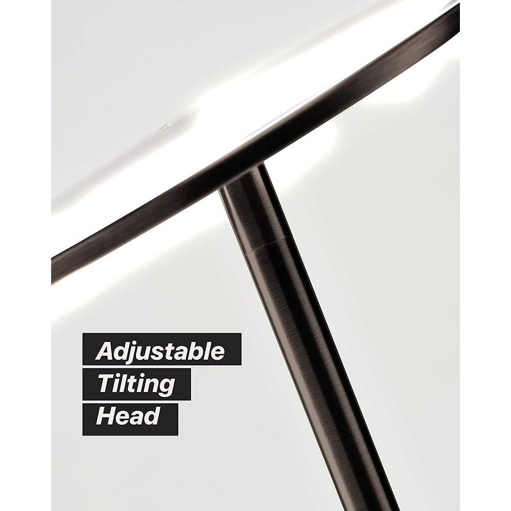 Sky 63" Gunmetal Black Adjustable LED Torchiere Floor Lamp