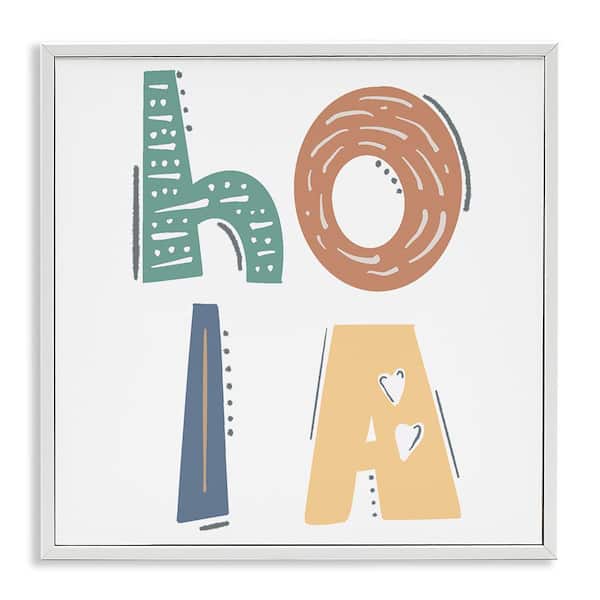 Stupell Industries Hello Playful Typography by SD Graphics Studio White Framed Typography Giclee Art Print 17 in. x 17 in.