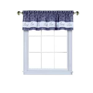 Live, Love, Laugh 14 in. L Polyester Window Curtain Valance in Navy
