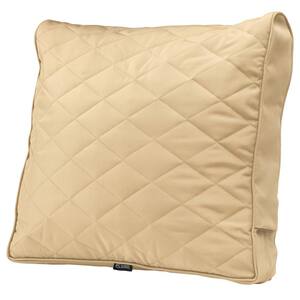 Montlake FadeSafe 25 in. x 22 in. x 4 in. Chamomile Rectangular Patio Chair/Loveseat Back Quilted Cushion