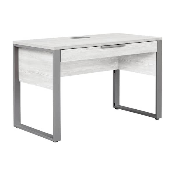 Nyhus Cali 47 in. x 24 in. Wood Home Office Computer Desk with Drawer Storage and Cord Management, White