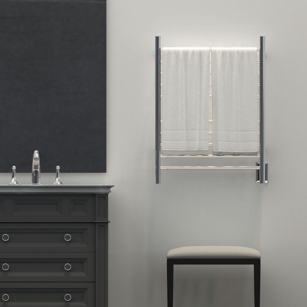 Polished Stainless Steel Wall Mounted 7-Bar Towel Warmer