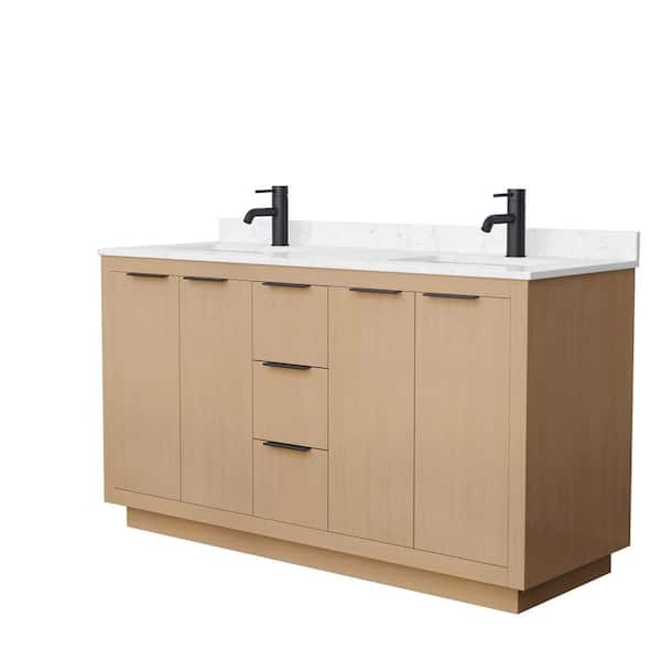 Wyndham Collection Maroni 60 In W X 22 In D X 33 75 In H Double Sink Bath Vanity In Light Straw With Carrara Cultured Marble Top Wcf2860dlbc2unsmxx The Home Depot