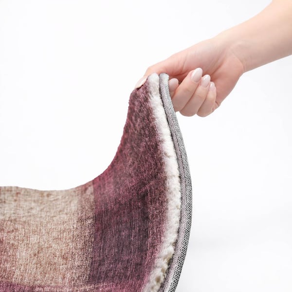 Dream Shag Premium Machine Washable Abstract ADS742 Plum 9 ft. x 12 ft. Area Rug