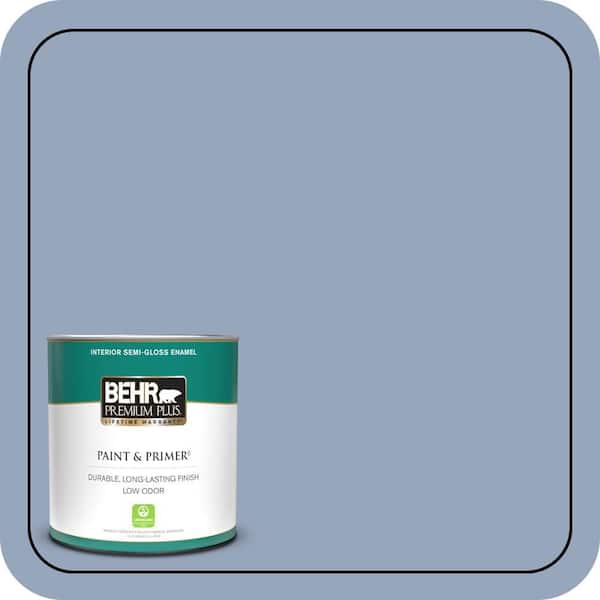 BEHR PREMIUM PLUS 1 qt. #590F-4 Cloudberry Semi-Gloss Enamel Low Odor Interior Paint & Primer